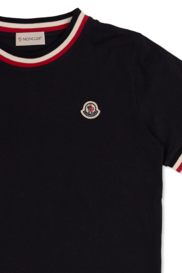 Navy blue Cotton T shirt Moncler Enfant Vitkac GB